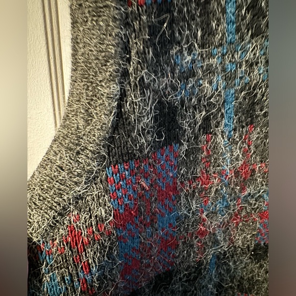 Woolworth’s 80’s V-neck Plaid Wool Sweater Vest Preppy Argyle Grandpa Large VTG - Picture 2 of 9